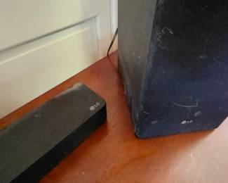 LG soundbar and subwoofer