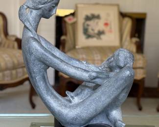 Mother and child sculpture