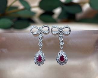 diamond and ruby earrings