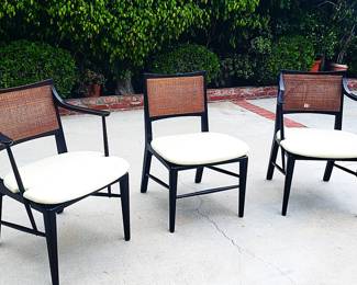 Edward Wormley vintage chairs with Italian leather seats