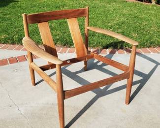 Grete Jalk lounge chair in stripped, ready for finishing restoration