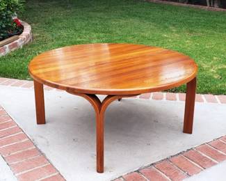 Haslev Danish solid teak round coffee table by Severin Hansen (?)