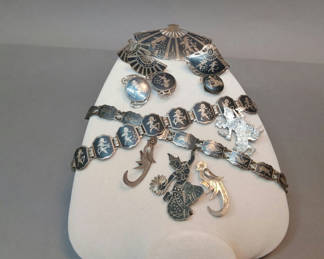 Lot 183: Vintage Siam Sterling Jewelry (32dwt)
