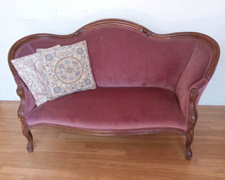 Lot 231: Antique Velvet Mauve Settee