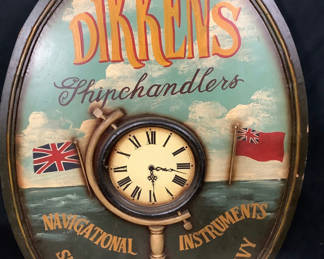 Lot 360: British Nautical "Dikkens" Clock Sign