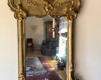 Lot 215: Antique Gilt Wall Mirror