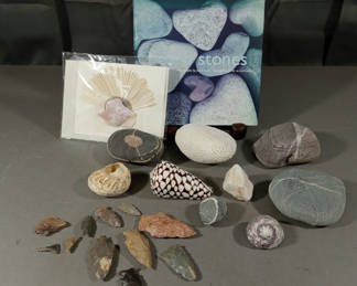 Lot 297: River Stones, Shells, And Arrowheads