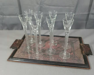 Lot 254: Holmegaard Cordials & Studio Debert Tarot Tray