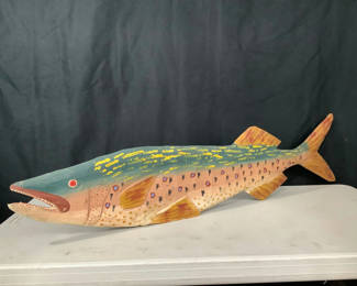 Lot 361: Hand Made Folk Art Trout