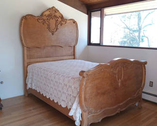 Lot 229: Antique Bird's Eye Maple Bed