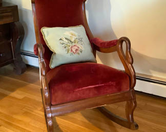 Lot 211: Antique Goose Neck Rocking Chair