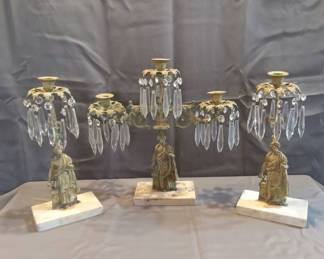Lot 240: Antique Figural Girandole Set