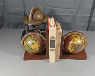 Lot 291: Globe Bookends, Paperweight, Marco Polo & Maps