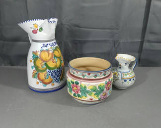 Lot 260: Floral Handpainted Pottery