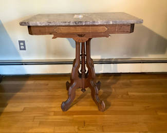 Lot 206: Antique Marble Side / Occasional Table