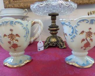 Antique Northwood Custard Glass Creamer & Sugar