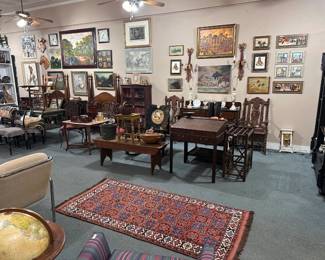 English Antiques, French Antiques, Barley Twist Arm Chairs, Hand Made Rugs