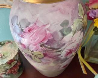 Antique (1900) Bernardaud & Co Hand Painted Porcelain Vase, Limoges France