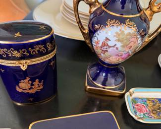 Limoges France Cobalt Blue Gold Porcelain