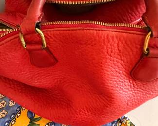 Red Leather Hand Bag, J Crew