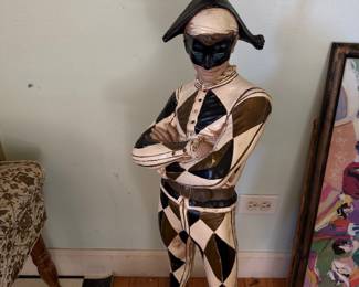 1950's Mid Century Modern Marbro Harlequin Jester Floor Table Lamp