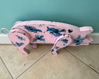 Hand Painted Folk Art Pig