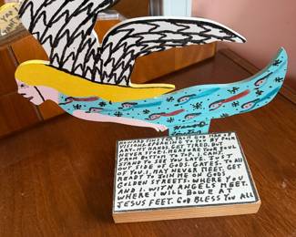 Howard Finster Folk Art, Angel and Bird 1999