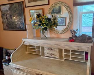 Vintage Re Purposed Roll Top Desk