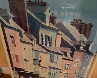 Honflaur Quai Ste Catherine IV Framed Poster By Elizabeth Horowitz, Signed 1987