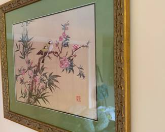 Vintage Chinese Watercolor Painting on Silk