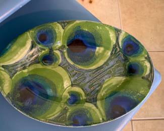 Dartington Studio "Peacock" Bowl Artist Janice Tchalenko