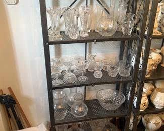 Cut glass servingware and vases
