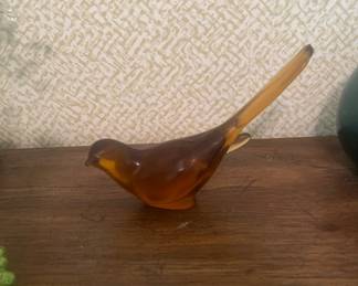 Vintage Fenton, Amber Glass bird