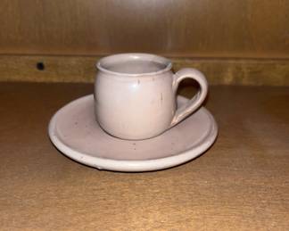 Pair of cute espresso, mugs, and saucers