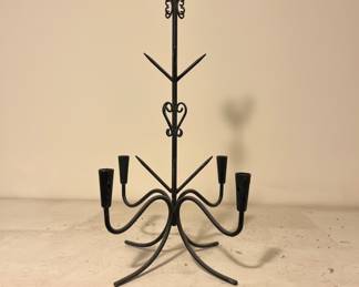 Vintage Gunnar Andad Scandinavian black rooster candelabra