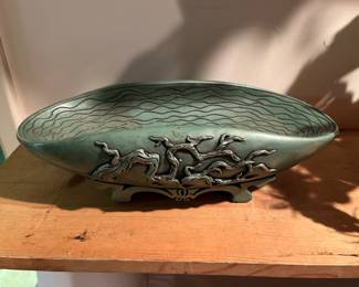 Pottery turquoise planter
