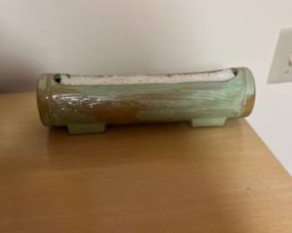 Ceramic green “log”  planter
