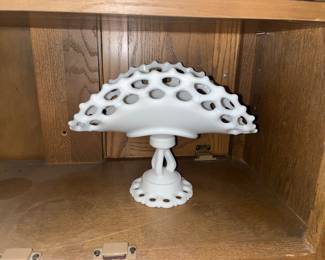Milk glass compote