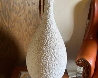 MC M White lava glaze vase Royal Haeger 1960s