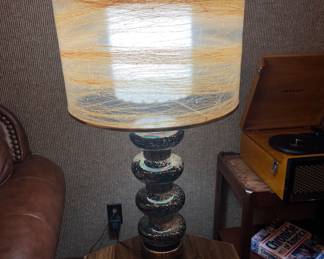 Unique MCM ceramic base lamp with fiberglass shade