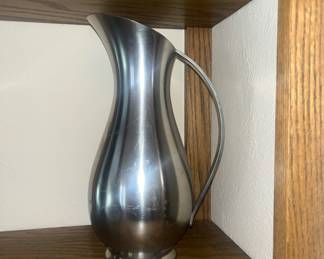 Pewter water, pitcher
