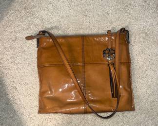 Brighton Caramel Color Patent Leather Envelope Style Sholder Strap Purse
