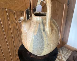 Handmade pottery pitcher