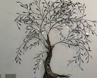 MCM metal tree wall art