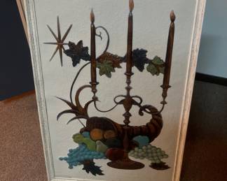 Retro 3-D raised steel life wall art