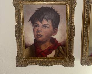 Canvas M Marini, oil, painting, gypsy children