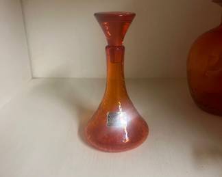 Rainbow hand blown Decanter