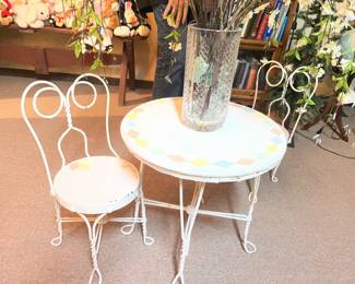 Adorable child soda, fountain table, and chair chairs