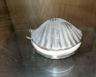 Silver plated shell clam caviar/butter dish