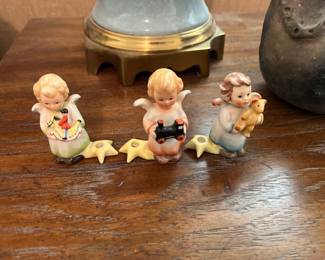 Hummel trio of musical angel candleholders